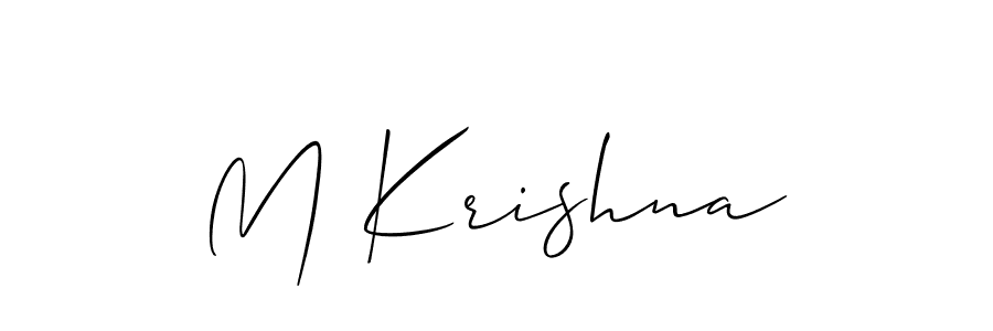 Use a signature maker to create a handwritten signature online. With this signature software, you can design (Allison_Script) your own signature for name M Krishna. M Krishna signature style 2 images and pictures png