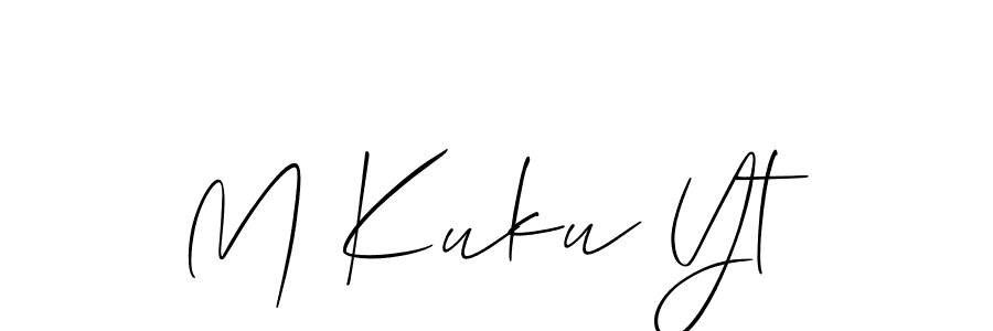 How to make M Kuku Yt name signature. Use Allison_Script style for creating short signs online. This is the latest handwritten sign. M Kuku Yt signature style 2 images and pictures png