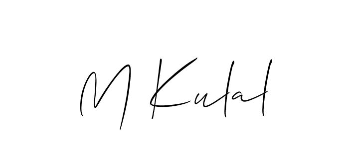 How to make M Kulal signature? Allison_Script is a professional autograph style. Create handwritten signature for M Kulal name. M Kulal signature style 2 images and pictures png