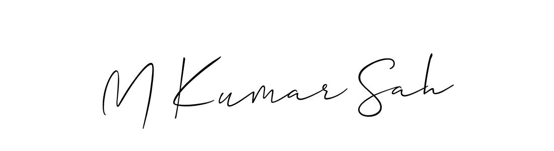 You should practise on your own different ways (Allison_Script) to write your name (M Kumar Sah) in signature. don't let someone else do it for you. M Kumar Sah signature style 2 images and pictures png