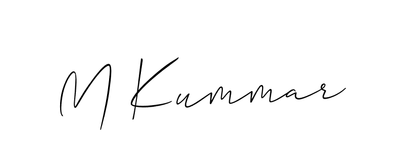 Allison_Script is a professional signature style that is perfect for those who want to add a touch of class to their signature. It is also a great choice for those who want to make their signature more unique. Get M Kummar name to fancy signature for free. M Kummar signature style 2 images and pictures png