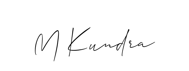 You should practise on your own different ways (Allison_Script) to write your name (M Kundra) in signature. don't let someone else do it for you. M Kundra signature style 2 images and pictures png