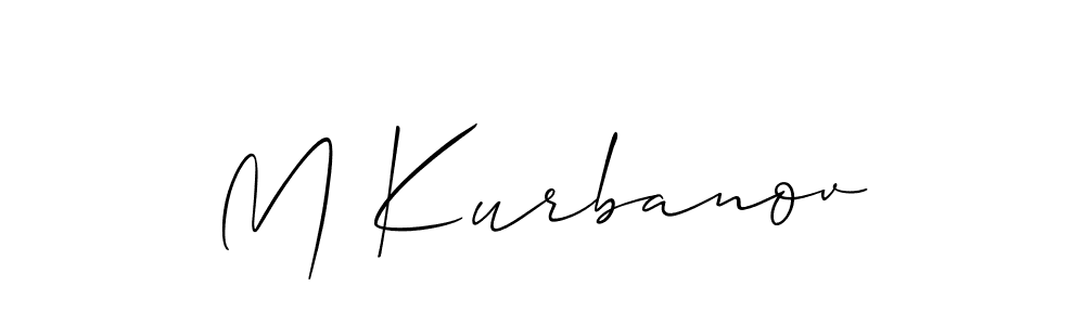 Make a beautiful signature design for name M Kurbanov. With this signature (Allison_Script) style, you can create a handwritten signature for free. M Kurbanov signature style 2 images and pictures png