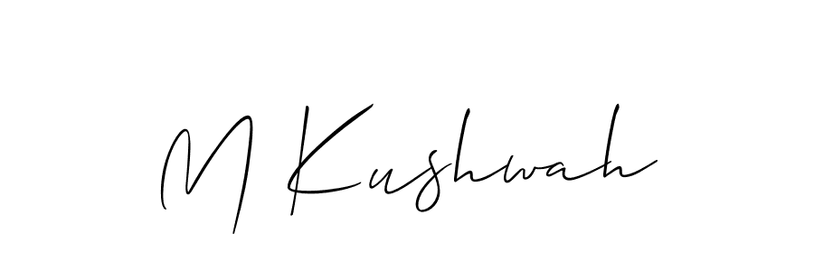 Make a beautiful signature design for name M Kushwah. With this signature (Allison_Script) style, you can create a handwritten signature for free. M Kushwah signature style 2 images and pictures png