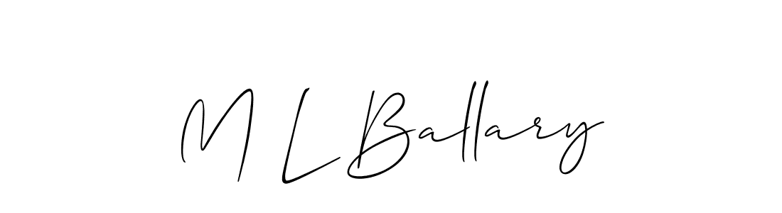 Here are the top 10 professional signature styles for the name M L Ballary. These are the best autograph styles you can use for your name. M L Ballary signature style 2 images and pictures png