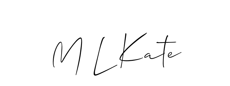 Use a signature maker to create a handwritten signature online. With this signature software, you can design (Allison_Script) your own signature for name M L Kate. M L Kate signature style 2 images and pictures png