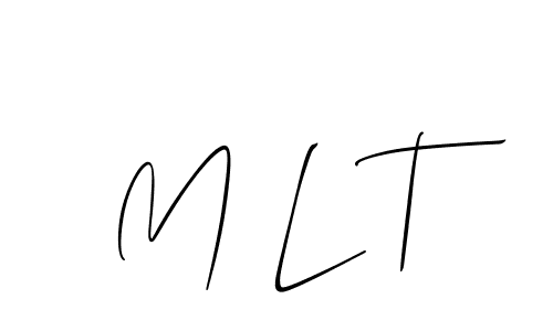 You should practise on your own different ways (Allison_Script) to write your name (M L T) in signature. don't let someone else do it for you. M L T signature style 2 images and pictures png