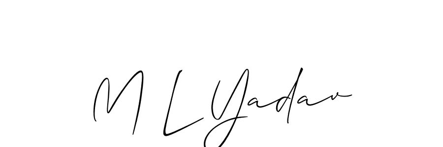 This is the best signature style for the M L Yadav name. Also you like these signature font (Allison_Script). Mix name signature. M L Yadav signature style 2 images and pictures png