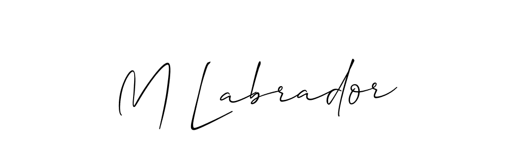 How to Draw M Labrador signature style? Allison_Script is a latest design signature styles for name M Labrador. M Labrador signature style 2 images and pictures png