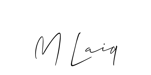 Also we have M Laiq name is the best signature style. Create professional handwritten signature collection using Allison_Script autograph style. M Laiq signature style 2 images and pictures png