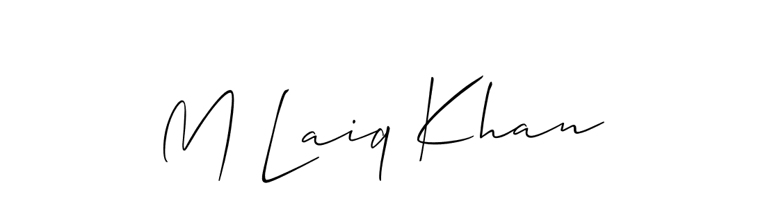 This is the best signature style for the M Laiq Khan name. Also you like these signature font (Allison_Script). Mix name signature. M Laiq Khan signature style 2 images and pictures png