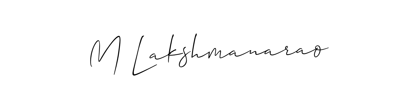 Design your own signature with our free online signature maker. With this signature software, you can create a handwritten (Allison_Script) signature for name M Lakshmanarao. M Lakshmanarao signature style 2 images and pictures png