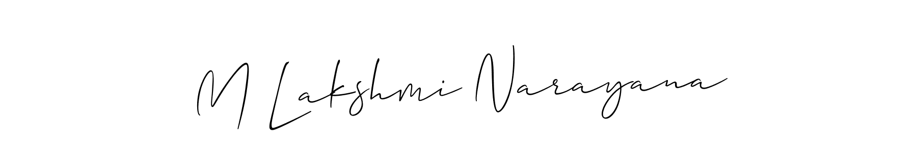 You can use this online signature creator to create a handwritten signature for the name M Lakshmi Narayana. This is the best online autograph maker. M Lakshmi Narayana signature style 2 images and pictures png