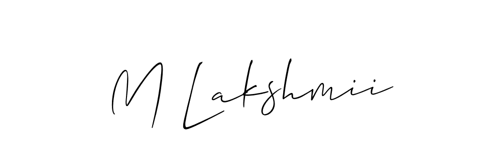 Similarly Allison_Script is the best handwritten signature design. Signature creator online .You can use it as an online autograph creator for name M Lakshmii. M Lakshmii signature style 2 images and pictures png