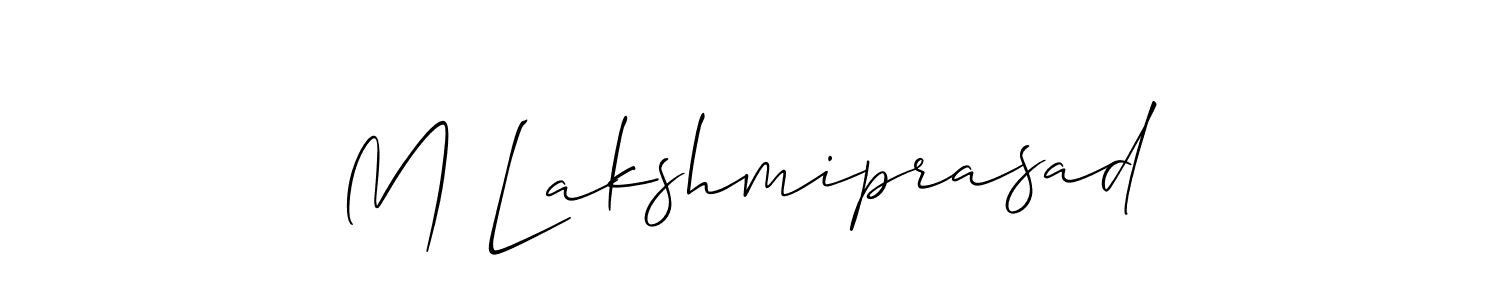 You should practise on your own different ways (Allison_Script) to write your name (M Lakshmiprasad) in signature. don't let someone else do it for you. M Lakshmiprasad signature style 2 images and pictures png