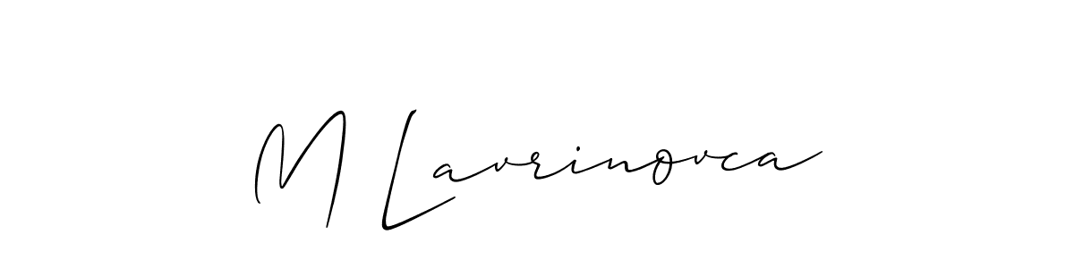 Once you've used our free online signature maker to create your best signature Allison_Script style, it's time to enjoy all of the benefits that M Lavrinovca name signing documents. M Lavrinovca signature style 2 images and pictures png