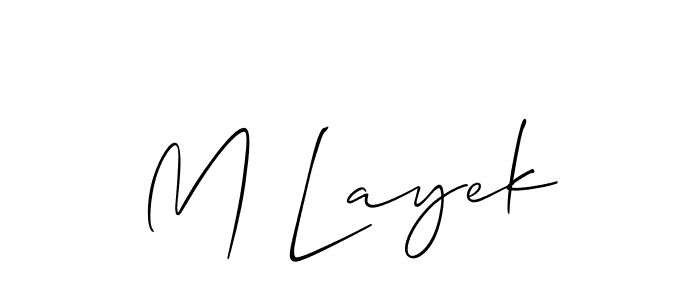 How to make M Layek name signature. Use Allison_Script style for creating short signs online. This is the latest handwritten sign. M Layek signature style 2 images and pictures png