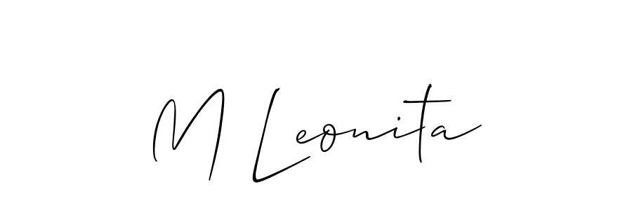 Also we have M Leonita name is the best signature style. Create professional handwritten signature collection using Allison_Script autograph style. M Leonita signature style 2 images and pictures png