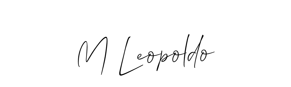 Use a signature maker to create a handwritten signature online. With this signature software, you can design (Allison_Script) your own signature for name M Leopoldo. M Leopoldo signature style 2 images and pictures png