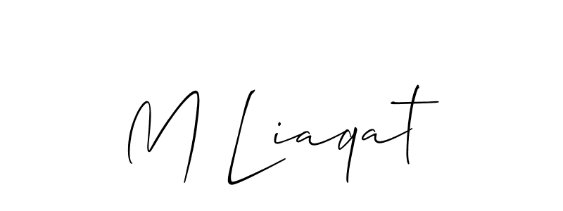 Also we have M Liaqat name is the best signature style. Create professional handwritten signature collection using Allison_Script autograph style. M Liaqat signature style 2 images and pictures png