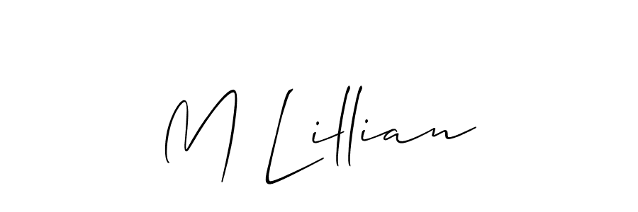 Once you've used our free online signature maker to create your best signature Allison_Script style, it's time to enjoy all of the benefits that M Lillian name signing documents. M Lillian signature style 2 images and pictures png