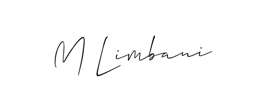 M Limbani stylish signature style. Best Handwritten Sign (Allison_Script) for my name. Handwritten Signature Collection Ideas for my name M Limbani. M Limbani signature style 2 images and pictures png