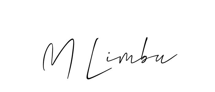 Make a beautiful signature design for name M Limbu. With this signature (Allison_Script) style, you can create a handwritten signature for free. M Limbu signature style 2 images and pictures png