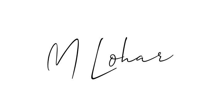 Allison_Script is a professional signature style that is perfect for those who want to add a touch of class to their signature. It is also a great choice for those who want to make their signature more unique. Get M Lohar name to fancy signature for free. M Lohar signature style 2 images and pictures png