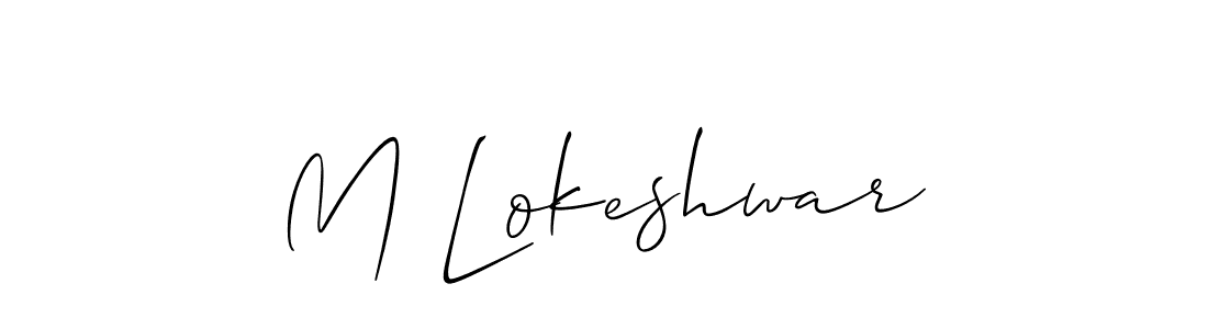 Also we have M Lokeshwar name is the best signature style. Create professional handwritten signature collection using Allison_Script autograph style. M Lokeshwar signature style 2 images and pictures png