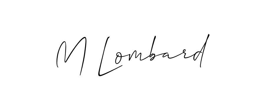 How to make M Lombard name signature. Use Allison_Script style for creating short signs online. This is the latest handwritten sign. M Lombard signature style 2 images and pictures png