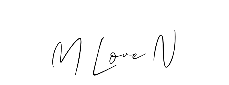 Similarly Allison_Script is the best handwritten signature design. Signature creator online .You can use it as an online autograph creator for name M Love N. M Love N signature style 2 images and pictures png