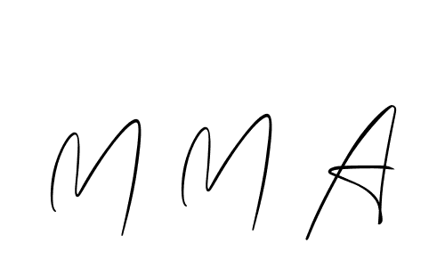 Make a beautiful signature design for name M M A. With this signature (Allison_Script) style, you can create a handwritten signature for free. M M A signature style 2 images and pictures png