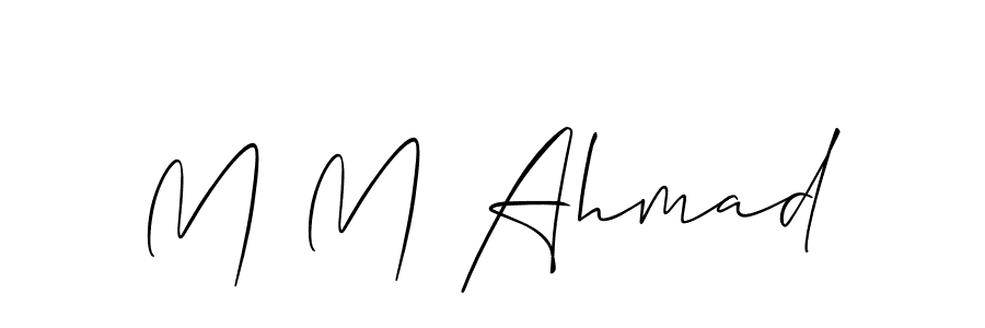 Also we have M M Ahmad name is the best signature style. Create professional handwritten signature collection using Allison_Script autograph style. M M Ahmad signature style 2 images and pictures png