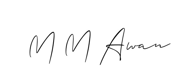 if you are searching for the best signature style for your name M M Awan. so please give up your signature search. here we have designed multiple signature styles  using Allison_Script. M M Awan signature style 2 images and pictures png