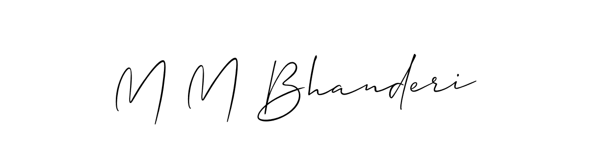 Also we have M M Bhanderi name is the best signature style. Create professional handwritten signature collection using Allison_Script autograph style. M M Bhanderi signature style 2 images and pictures png