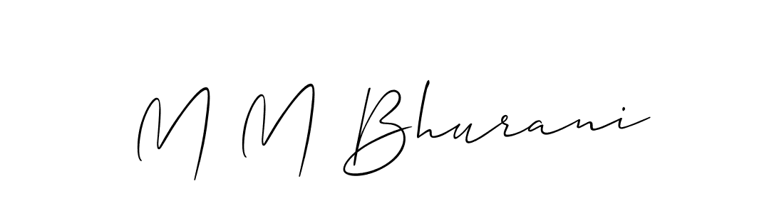 Use a signature maker to create a handwritten signature online. With this signature software, you can design (Allison_Script) your own signature for name M M Bhurani. M M Bhurani signature style 2 images and pictures png