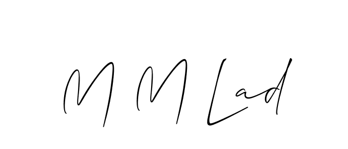 Allison_Script is a professional signature style that is perfect for those who want to add a touch of class to their signature. It is also a great choice for those who want to make their signature more unique. Get M M Lad name to fancy signature for free. M M Lad signature style 2 images and pictures png