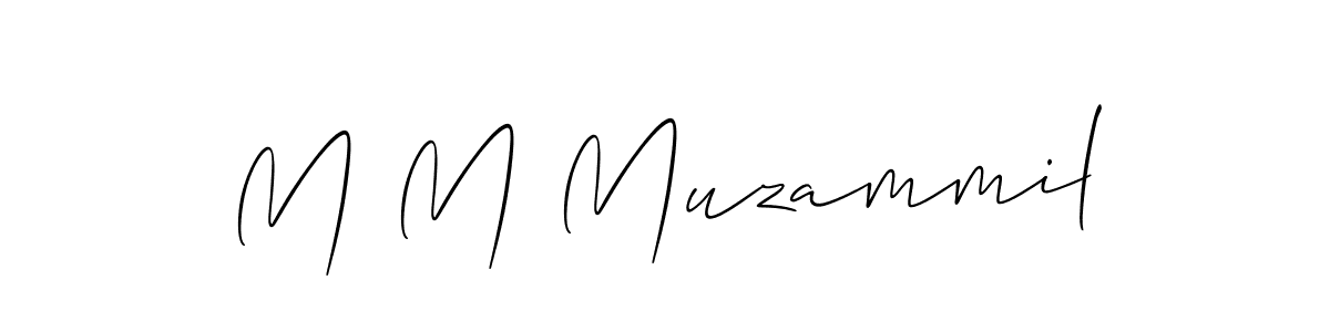 Use a signature maker to create a handwritten signature online. With this signature software, you can design (Allison_Script) your own signature for name M M Muzammil. M M Muzammil signature style 2 images and pictures png