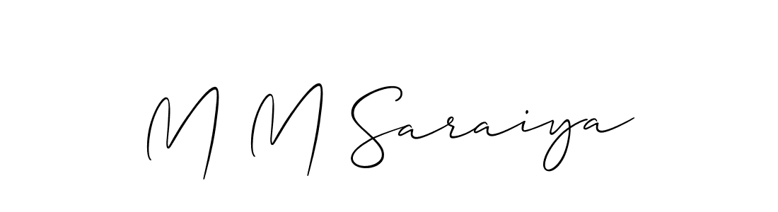 You should practise on your own different ways (Allison_Script) to write your name (M M Saraiya) in signature. don't let someone else do it for you. M M Saraiya signature style 2 images and pictures png