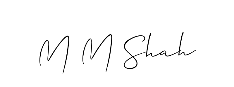 Design your own signature with our free online signature maker. With this signature software, you can create a handwritten (Allison_Script) signature for name M M Shah. M M Shah signature style 2 images and pictures png