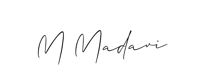 Create a beautiful signature design for name M Madavi. With this signature (Allison_Script) fonts, you can make a handwritten signature for free. M Madavi signature style 2 images and pictures png