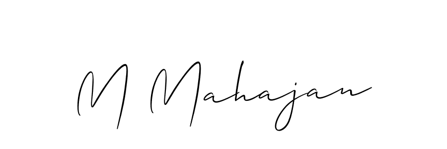 Design your own signature with our free online signature maker. With this signature software, you can create a handwritten (Allison_Script) signature for name M Mahajan. M Mahajan signature style 2 images and pictures png