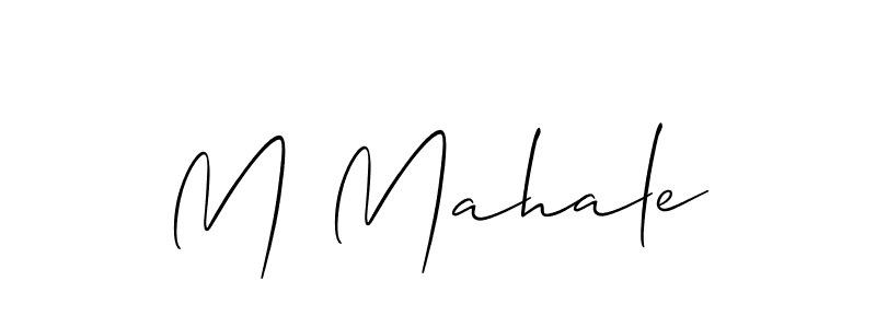 The best way (Allison_Script) to make a short signature is to pick only two or three words in your name. The name M Mahale include a total of six letters. For converting this name. M Mahale signature style 2 images and pictures png