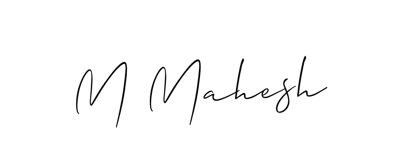 Design your own signature with our free online signature maker. With this signature software, you can create a handwritten (Allison_Script) signature for name M Mahesh. M Mahesh signature style 2 images and pictures png