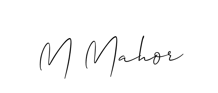 Also You can easily find your signature by using the search form. We will create M Mahor name handwritten signature images for you free of cost using Allison_Script sign style. M Mahor signature style 2 images and pictures png