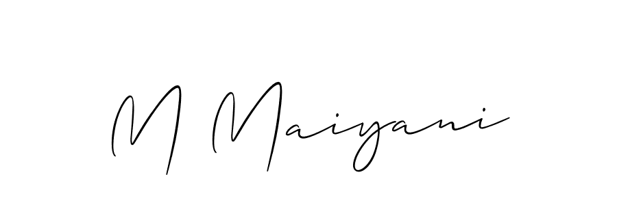 Make a short M Maiyani signature style. Manage your documents anywhere anytime using Allison_Script. Create and add eSignatures, submit forms, share and send files easily. M Maiyani signature style 2 images and pictures png