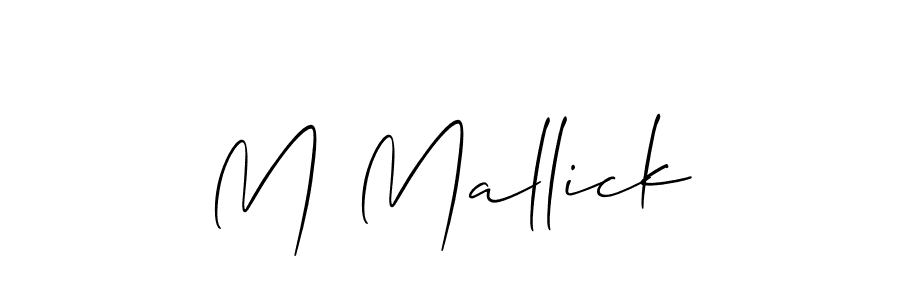 How to make M Mallick signature? Allison_Script is a professional autograph style. Create handwritten signature for M Mallick name. M Mallick signature style 2 images and pictures png