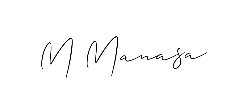 Use a signature maker to create a handwritten signature online. With this signature software, you can design (Allison_Script) your own signature for name M Manasa. M Manasa signature style 2 images and pictures png