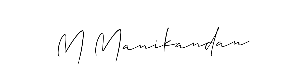 Allison_Script is a professional signature style that is perfect for those who want to add a touch of class to their signature. It is also a great choice for those who want to make their signature more unique. Get M Manikandan name to fancy signature for free. M Manikandan signature style 2 images and pictures png