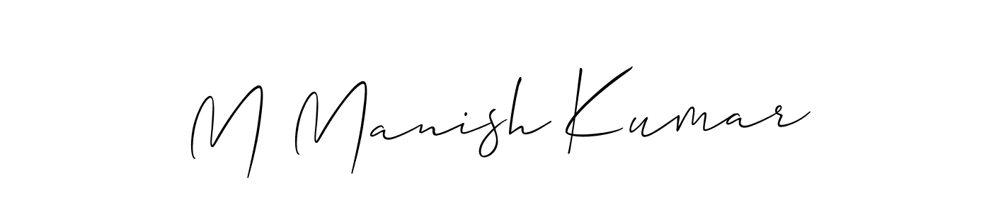 Make a short M Manish Kumar signature style. Manage your documents anywhere anytime using Allison_Script. Create and add eSignatures, submit forms, share and send files easily. M Manish Kumar signature style 2 images and pictures png